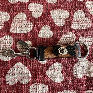 Coach leopard print dual Key chain